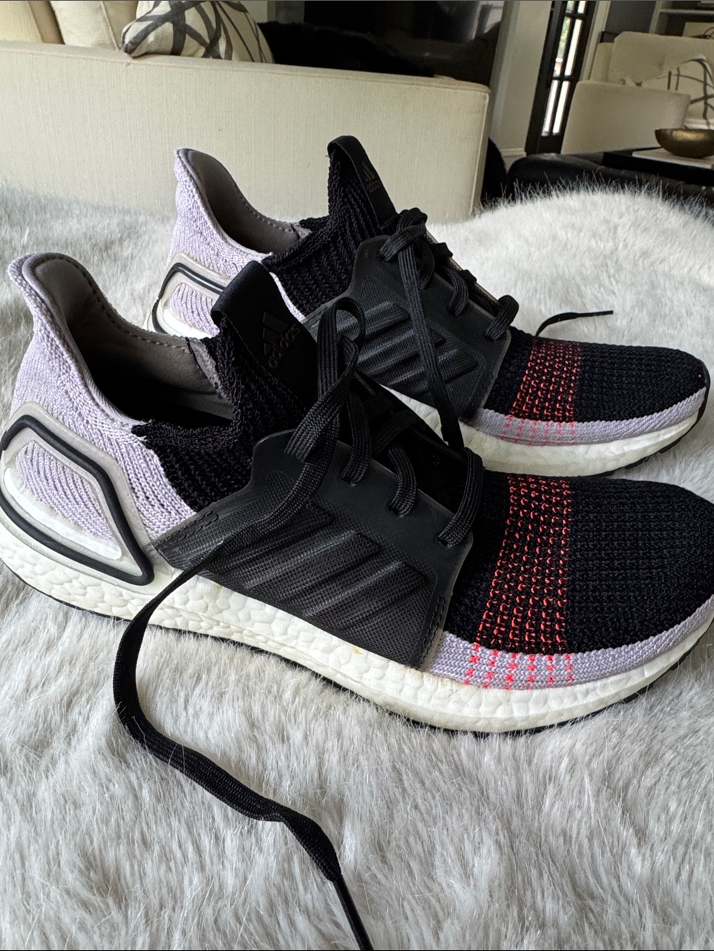 adidas Boost Knit Women’s Running Shoes - Black/Lilac/Orange